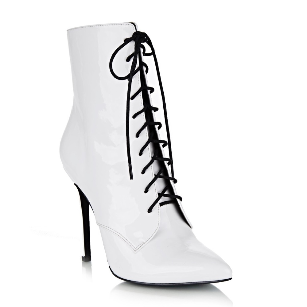 Danielle Guizio Patent Lace Up Boot